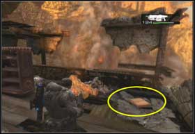 In the corner of one of the rooms you will find the Stranded's Journal: Russell - Aftermath - Tenuous Footing - Aftermath - Gears of War 2 - Game Guide and Walkthrough