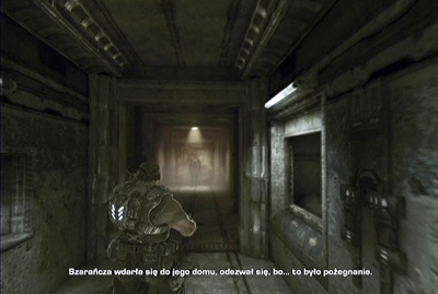 Then leave the room and start running toward to the girl, who is waiting at the end of corridor - Prologue - Troubled Past - Act I - Gears of War 3 - Game Guide and Walkthrough