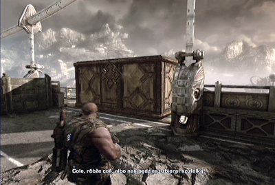 Once the area is clear go to the next part of the bridge and throw off the container with tickers - Chapter 6 - Hanging by a Thread - p. 2 - Act I - Gears of War 3 - Game Guide and Walkthrough