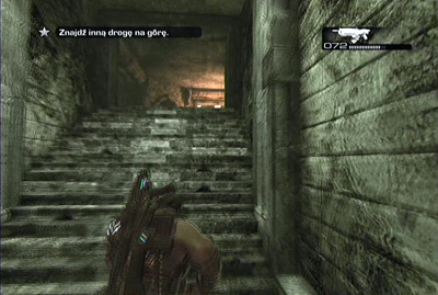 Once the area is clear go to the stairs at the end of corridor and get to the higher floor - Chapter 2 - Crater - Act IV - Gears of War 3 - Game Guide and Walkthrough