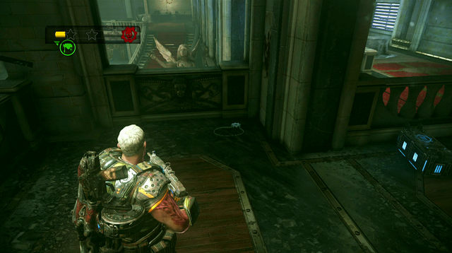 During repelling waves of enemies, remember about COG tag located on the floor, on the left side of the hall, over the main mansion entrance - Elliott's Mansion - Seahorse Hills - Gears of War: Judgment - Game Guide and Walkthrough