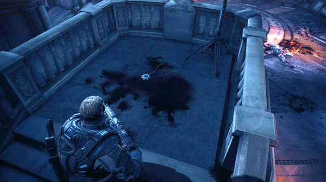 When you kill the Reaper, deal with the rest of smaller enemy units (snipers on the platform among others) - Grand Courtroom - The Courthouse - Gears of War: Judgment - Game Guide and Walkthrough