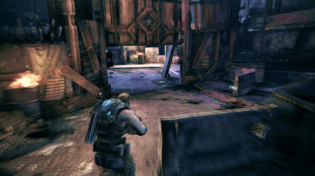 Once you start walking another street down, a closed gate in front of you will be raised and new enemies will start appearing there (large units with Digger Launchers among them) - Reunion - Aftermath - Gears of War: Judgment - Game Guide and Walkthrough