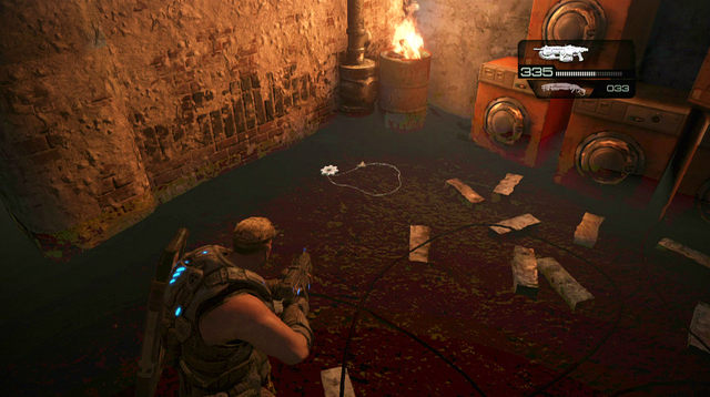 After killing enemies go to the other side of the room, opposite to the hole you've entered here through - One Step Closer - Aftermath - Gears of War: Judgment - Game Guide and Walkthrough
