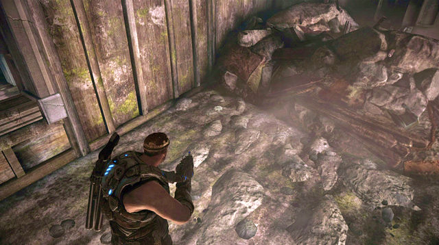 Get down through the mentioned hole, using the descent neat the desk next to the window - Straight to the Top - Aftermath - Gears of War: Judgment - Game Guide and Walkthrough