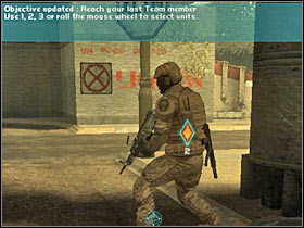 One of the more interesting options allows you to activate a personal camera of a soldier (#1) - [Mission 01] Contact! - Objective: Reach your Team members - [Mission 01] Contact! - Ghost Recon: Advanced Warfighter - Game Guide and Walkthrough