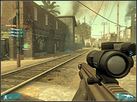 There are some narrow alleys along the way - [Mission 01] Contact! - Objective: Reach the Drop Point - [Mission 01] Contact! - Ghost Recon: Advanced Warfighter - Game Guide and Walkthrough
