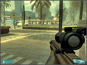 Make sure that this part of the roundabout area is clear - [Final Mission] NORAD on the line - Objective: Reach Ontiveros location - [Final Mission] NORAD on the line - Ghost Recon: Advanced Warfighter - Game Guide and Walkthrough