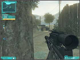 You will have to wait for TWO enemy soldiers to get here - Act 1 / Mission 1 - part 1 - Act 1 - Ghost Recon: Advanced Warfighter 2 - Game Guide and Walkthrough