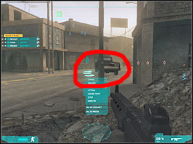 You should be standing to the right of the vehicle - Act 2 / Mission 2 - part 1 - Act 2 - Ghost Recon: Advanced Warfighter 2 - Game Guide and Walkthrough