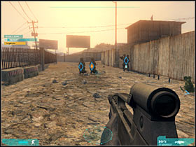 1a) Clear the roadblock (Your main objective here will be to disable a roadblock which has been placed in the central section of the map - Act 2 / Mission 4 - part 1 - Act 2 - Ghost Recon: Advanced Warfighter 2 - Game Guide and Walkthrough