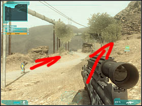 You should be able to reach the pick-up truck area very soon (#1) - Act 3 / Mission 2 - part 1 - Act 3 - Ghost Recon: Advanced Warfighter 2 - Game Guide and Walkthrough