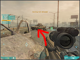 If you have a sniper rifle at your disposal, you should be able to take out at least two-three enemy units from here (#1) - Act 3 / Final - part 3 - Act 3 - Ghost Recon: Advanced Warfighter 2 - Game Guide and Walkthrough