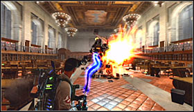I would strongly recommend that you start using your new attack called Stasis Stream during the course of this duel - Level 3: Public Library - part 1 - Walkthrough - Ghostbusters The Video Game - Game Guide and Walkthrough