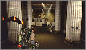 Choose the PKE meter from your inventory when you reach the first area with the exhibits, because you'll have a chance to take a scan of a Possessed Statue - Level 4: Museum of History - part 1 - Walkthrough - Ghostbusters The Video Game - Game Guide and Walkthrough