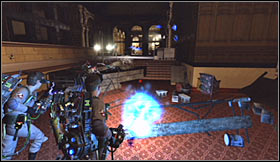 Your next target area is the kitchen, however be careful, because on your way to that location you're going to be attacked by very agile creatures, called Webbed Fiends - Level 5: Return to Sedgewick Hotel - Walkthrough - Ghostbusters The Video Game - Game Guide and Walkthrough