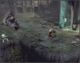 After defeating all the enemies, approach the door at the back of the screen and pull out a movable brick from it, then open the gate - The Ruins of the Forgotten - Walkthrough - God of War 2 - Game Guide and Walkthrough