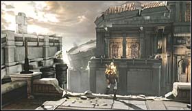 Afterwards return to the place where you fought the Centaur a minute ago and approach the destroyed part of the wall - Walkthrough - The City of Olympia - Walkthrough - God of War 3 - Game Guide and Walkthrough