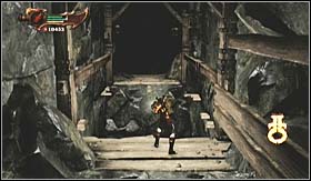 Once on the other side, jump on the higher ledge and enter the dark tunnel - Walkthrough - Path of Eos - Walkthrough - God of War 3 - Game Guide and Walkthrough
