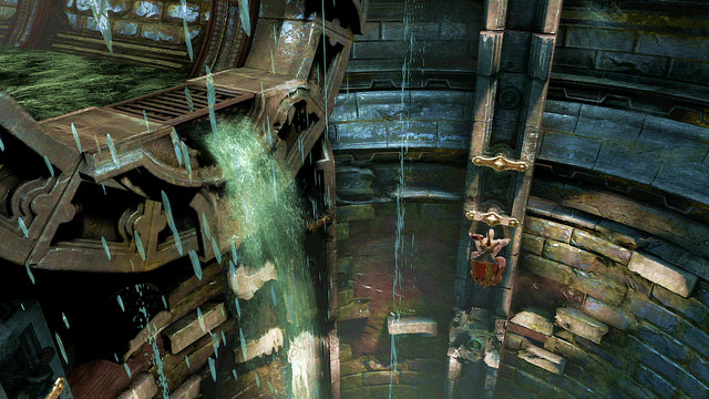To get out of the well, go up and right and then towards the tunnel in which water runs - Walkthrough - Chapter 2: Sewer - God of War: Ascension - Game Guide and Walkthrough