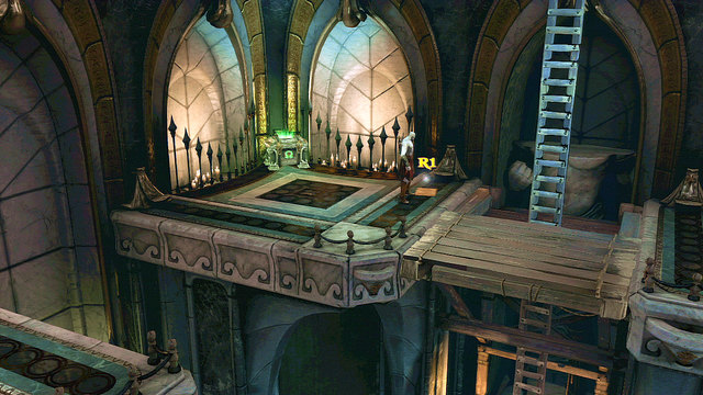 On left from ladder you find a Note from Castor the Prophet and a green chest - Soul of Hades - Chapter 11: Delphi Catacombs - God of War: Ascension - Game Guide and Walkthrough