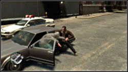 Also, you can try to cause a traffic jam by standing in a middle of the road and then remove driver from selected car (Y) - Basics part 3 - Grand Theft Auto IV - Game Guide and Walkthrough