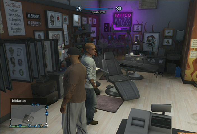 A tattoo parlor - Service points - Shopping - Grand Theft Auto Online - Game Guide and Walkthrough