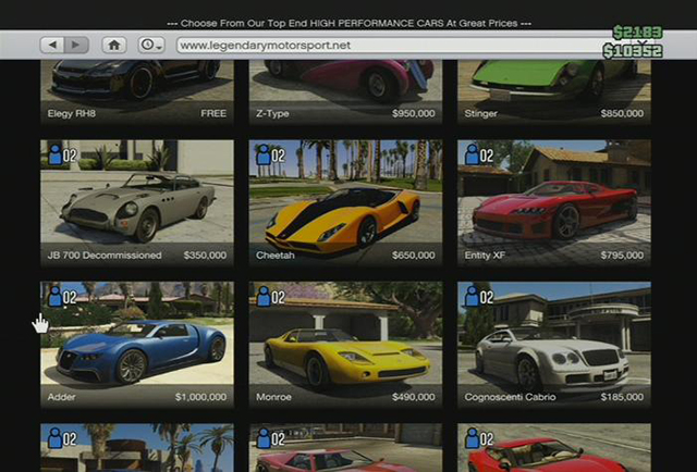 Car store - Online shops - Shopping - Grand Theft Auto Online - Game Guide and Walkthrough
