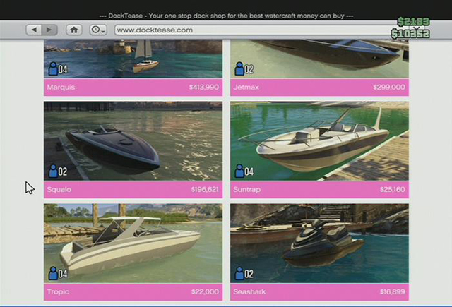 Boat store - Online shops - Shopping - Grand Theft Auto Online - Game Guide and Walkthrough