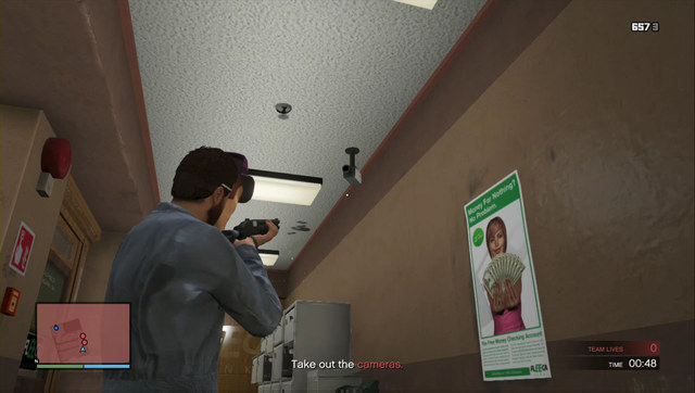 Destroy cameras in the room - Heist 1: Fleeca Job - Heists (DLC) - Grand Theft Auto Online - Game Guide and Walkthrough