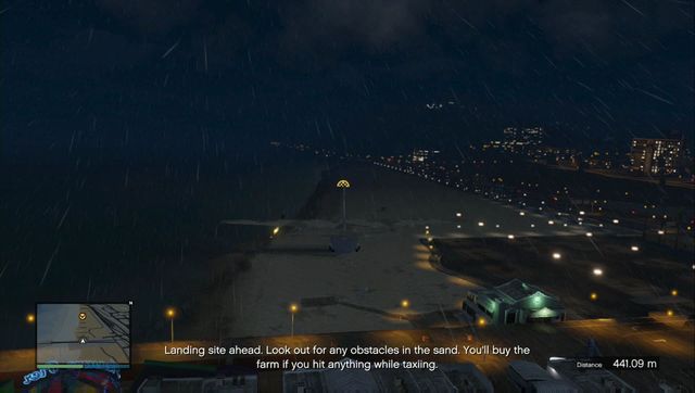 You can see the landing place from a distance. Aim for it. - Lessons 1-5 - San Andreas Flight School (DLC) - Grand Theft Auto Online - Game Guide and Walkthrough
