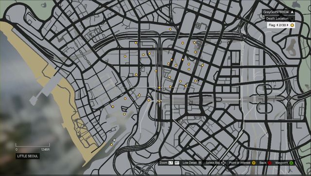 Map with the targets. - Lessons 6-10 - San Andreas Flight School (DLC) - Grand Theft Auto Online - Game Guide and Walkthrough