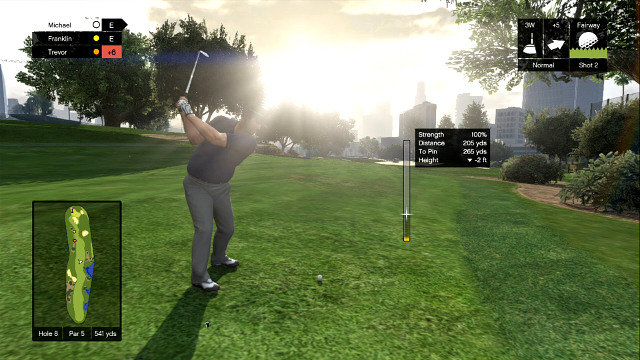 Notice the wind and choose clubs carefully - Golf - Activities, Entertainment - Grand Theft Auto V - Game Guide and Walkthrough