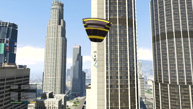 Jumping down from the skyscraper is healthy - Parachuting - Activities, Entertainment - Grand Theft Auto V - Game Guide and Walkthrough