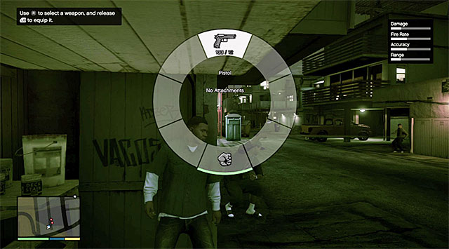 Weapon selection dial - 3: Repossession - Main missions - Grand Theft Auto V - Game Guide and Walkthrough