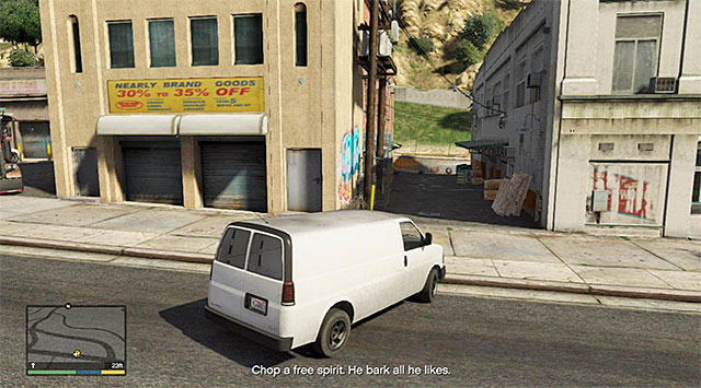 An alleyway to the place where you will find the wanted gangster - 4: Chop - Main missions - Grand Theft Auto V - Game Guide and Walkthrough