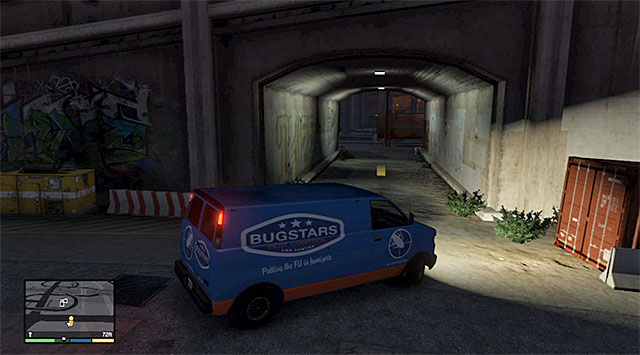 The location where you need to leave the van - 14: Bugstars Equipment - Main missions - Grand Theft Auto V - Game Guide and Walkthrough