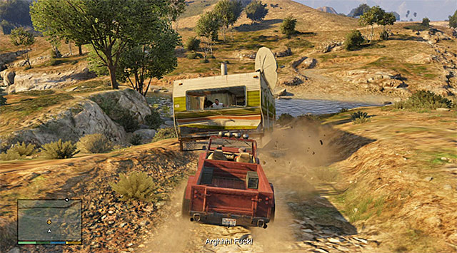 Keep pushing the trailer until it falls into the river bed - 17: Mr. Philips - Main missions - Grand Theft Auto V - Game Guide and Walkthrough