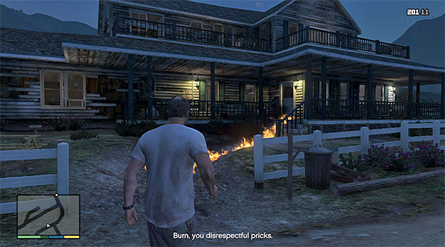 Firing at the gas traces causes a fire - 20: Crystal Maze - Main missions - Grand Theft Auto V - Game Guide and Walkthrough