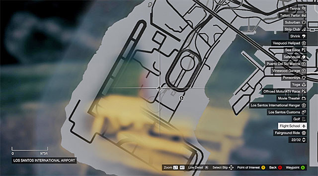 The Flight School is located in the place shown in the screenshot, i - Additional activity: Flight School - Main missions - Grand Theft Auto V - Game Guide and Walkthrough