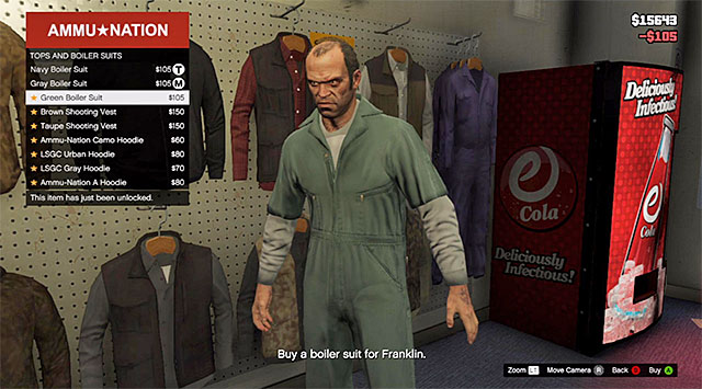 One of the three boiler suits - 40: Boiler Suits - Main missions - Grand Theft Auto V - Game Guide and Walkthrough