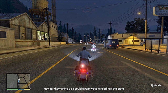 You need to watch out, especially while crossing a small town - 42: I Fought the Law... - Main missions - Grand Theft Auto V - Game Guide and Walkthrough