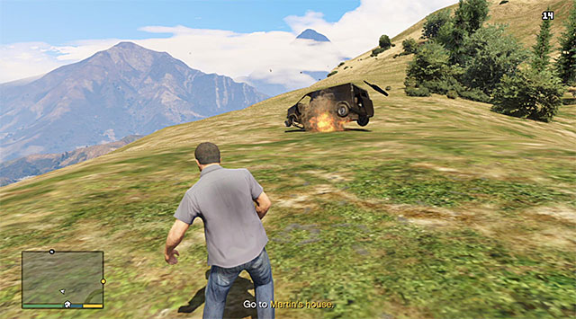 The easiest way is to blow up the van - 47: Caida Libre - Main missions - Grand Theft Auto V - Game Guide and Walkthrough