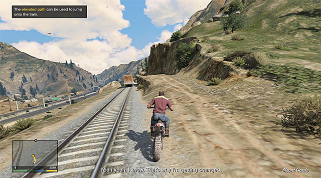 One of the few small elevations - 55: Derailed - Main missions - Grand Theft Auto V - Game Guide and Walkthrough