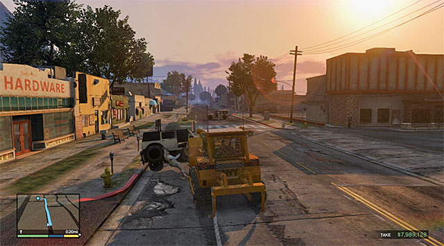 Soon, for the first time throughout this mission, you will cut to Franklin, who stole a bulldozer in the meantime - 54: The Paleto Score - Main missions - Grand Theft Auto V - Game Guide and Walkthrough