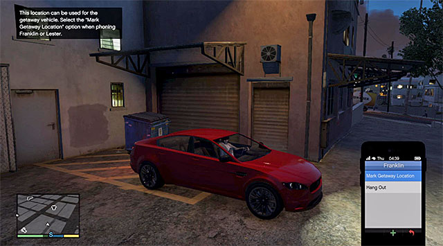 Park your car in a side-alley, best in the center of the city near the FIB skyscraper - 66: Getaway Vehicle #2 - Main missions - Grand Theft Auto V - Game Guide and Walkthrough