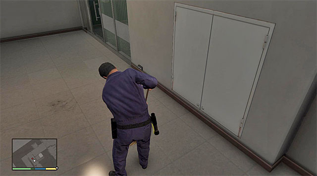 You need to remove stains from the floor - 68: The Bureau Raid - the Fire Crew variant - Main missions - Grand Theft Auto V - Game Guide and Walkthrough