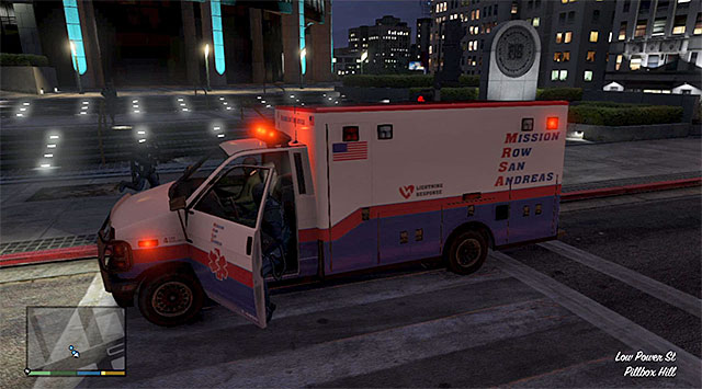 Get into the ambulance and drive away from the skyscraper - 69: The Bureau Raid - the Roof Entry variant - Main missions - Grand Theft Auto V - Game Guide and Walkthrough