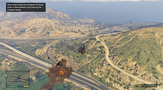 Avoid violent turns to allow Lester target the other choppers with ease - 83: The Big Score #2 - the Obvious variant - Main missions - Grand Theft Auto V - Game Guide and Walkthrough