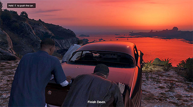 Push down the car with Devin inside - Ending C: The Third Way - Main missions - Grand Theft Auto V - Game Guide and Walkthrough